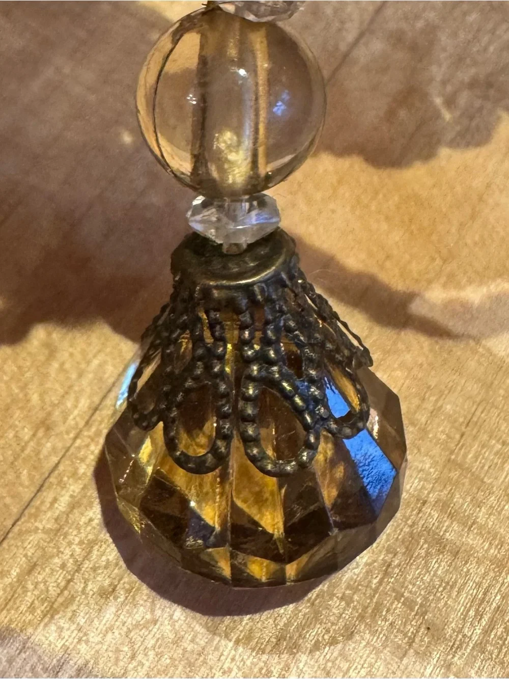 Vintage French Passementerie Braid sewing trim with Amber Crystal Drops
